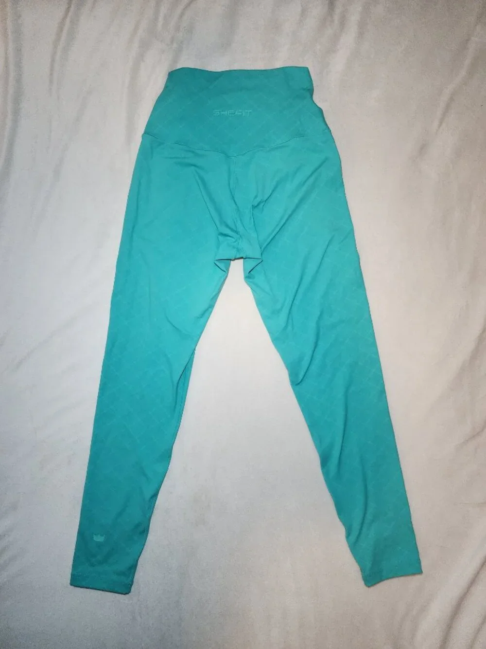 SHEFIT Teal High Waisted Leggings Medium Moisture Wicking Activewear - Picture 7 of 9